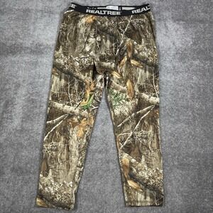 Realtree Pants Men's XL Edge Camo Base Layer Compression Warmth Hunting Outdoor